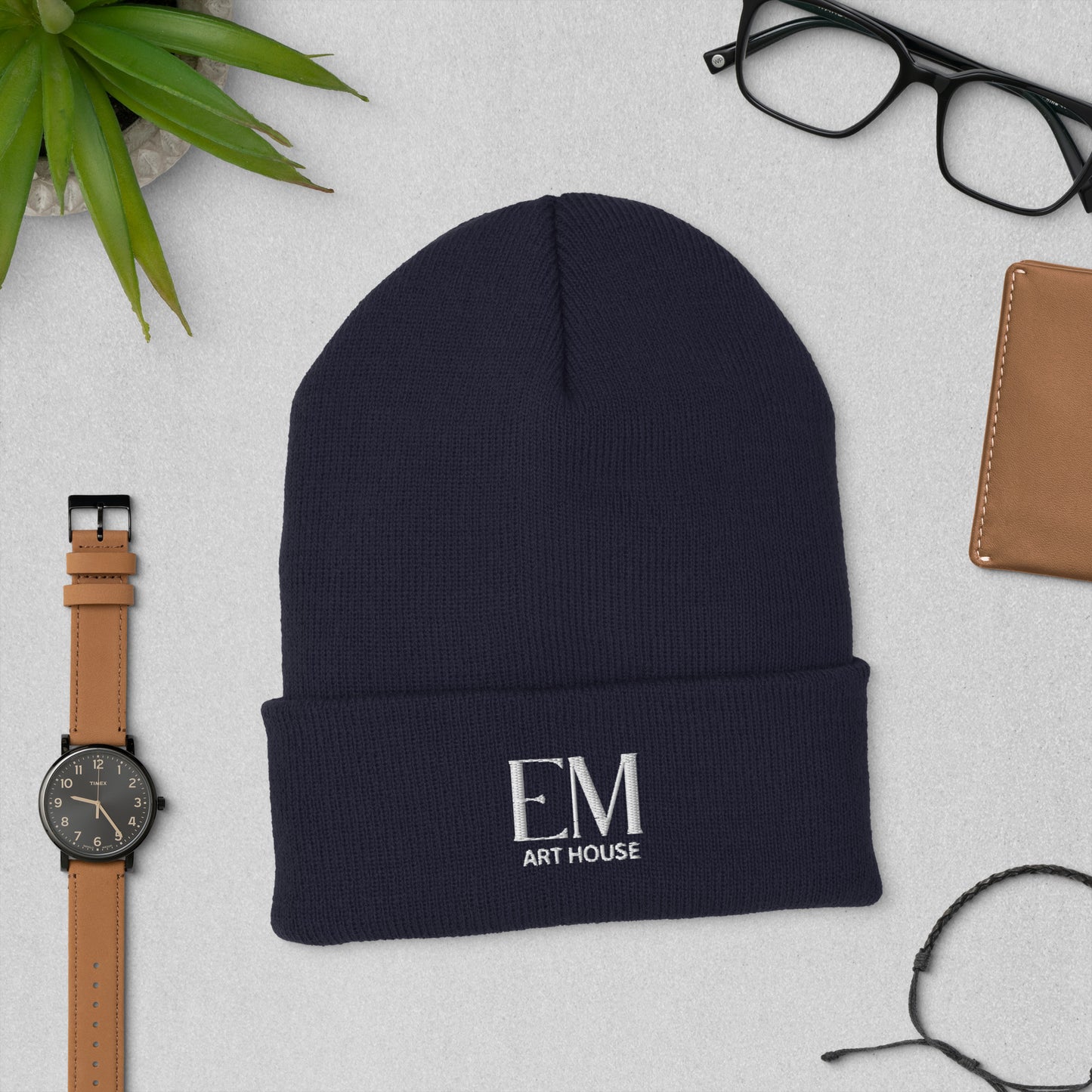 Embroidered Cuffed Beanie