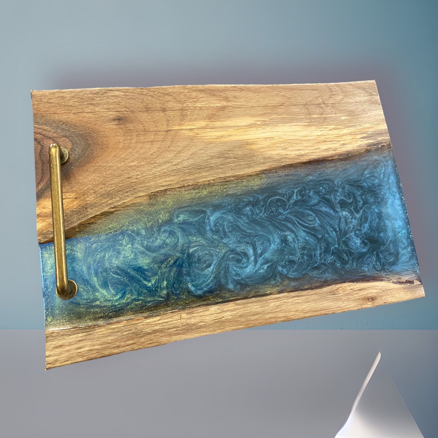 MADE TO ORDER- Custom Wood Charcuterie Board, Resin River Epoxy Serving Tray, Live Edge Board