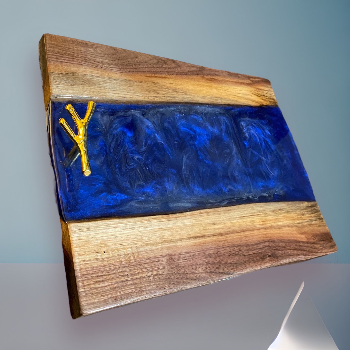 MADE TO ORDER- Custom Wood Charcuterie Board, Resin River Epoxy Serving Tray, Live Edge Board