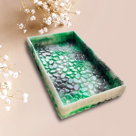 Ready to Ship- Rectangle Resin Tray with Diamond Edges