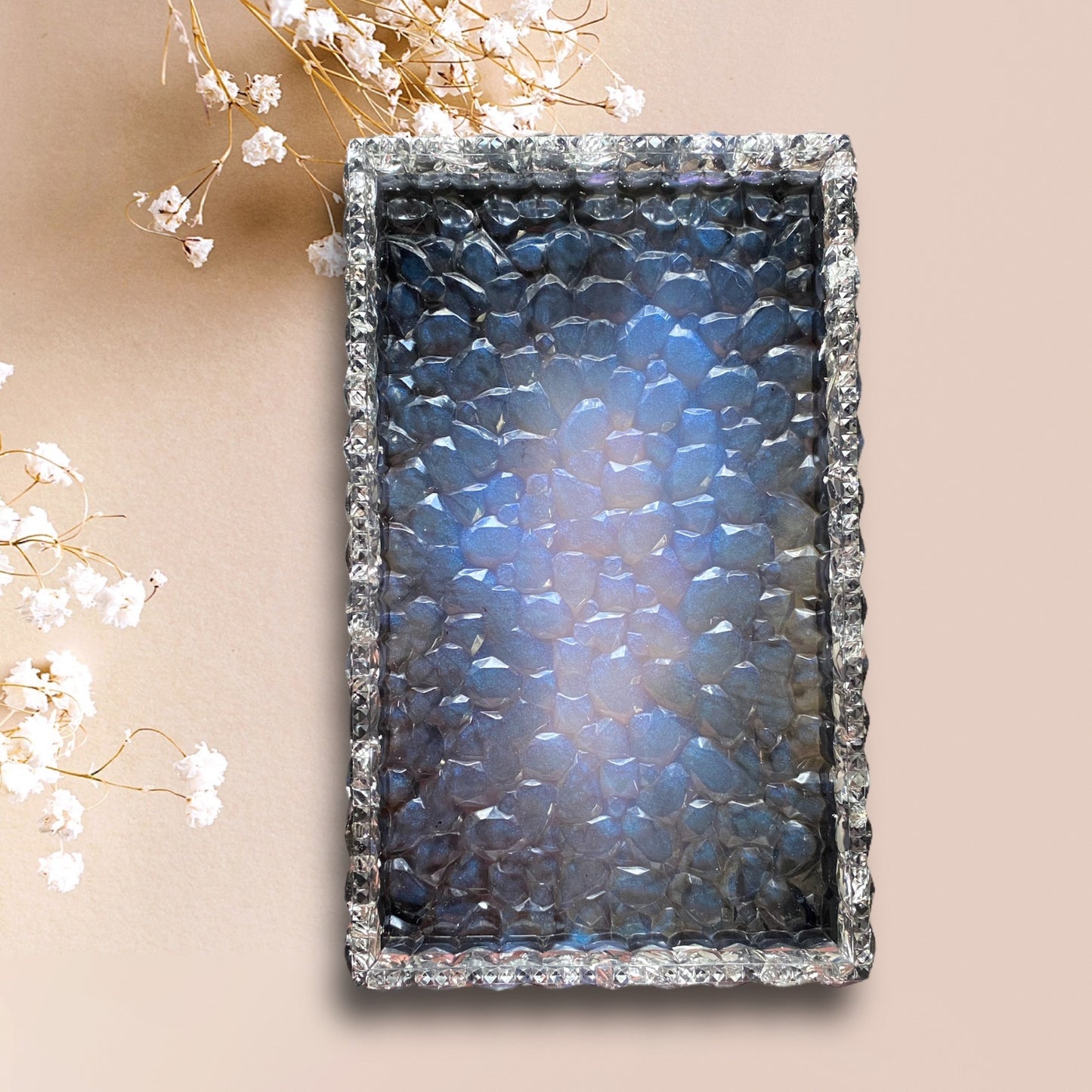 Ready to Ship- Rectangle Resin Tray with Diamond Edges